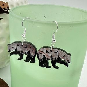 Handmade Forrest Bear Earrings by Gemini Creative